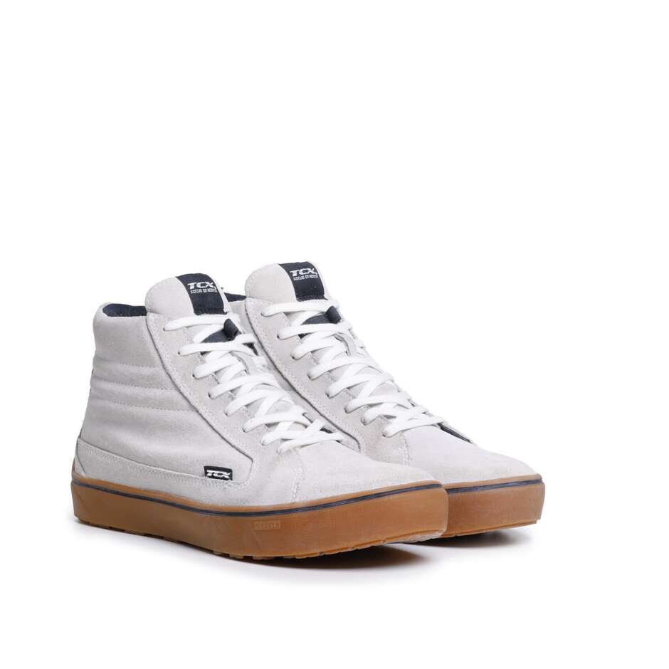 Scarpe Moto Tcx STREET 3 FADED WP Bianco