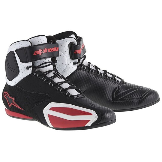 Scarpe Moto Tecniche Alpinestars Faster Vented Nero Bianco Scarpe Moto Tecniche Alpinestars Faster Vented Nero Bianco