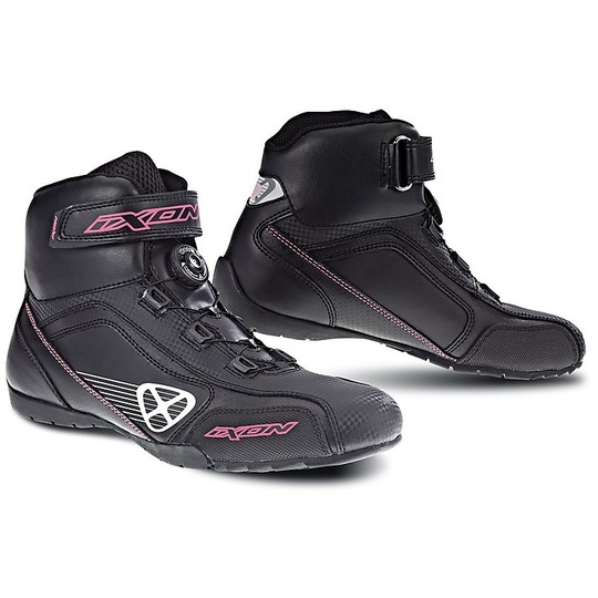 Scarpe Moto Tecniche Ixon Sneakers Lady Assault Nero bianco Rosa