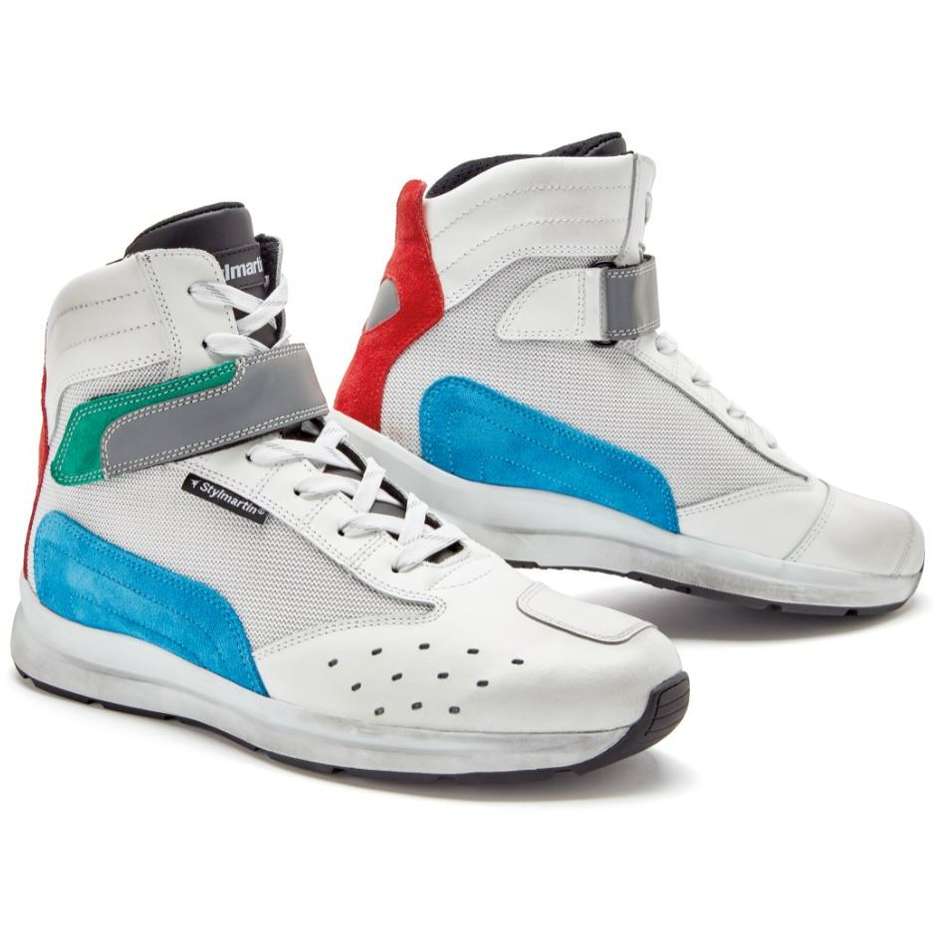 Scarpe Sneakers Moto Estive Stylmartin AUDAX AIR Bianco Color