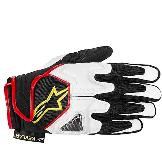 Scheme Alpinestars Motorrad Handschuhe Handschuhe mit Protektoren Black-White
