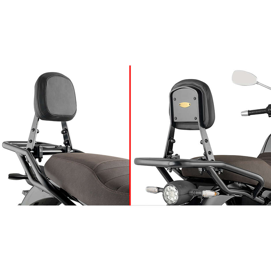 Schienalino specifico nero lucido da montare sul portapacchi SR8206 Givi TS8206B Per MOTO GUZZI V7 850 Stone / Special (21 > 26)