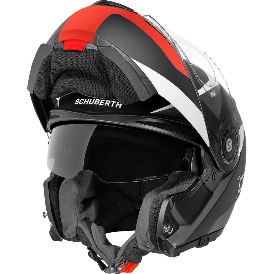 Schuberth C3 PRO Sestante Red Modular Motorcycle Helmet