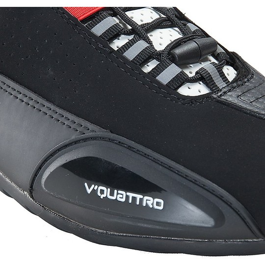 Schuhe Moto Techniques Vquattro Super gelüftete Schwarz Weiß