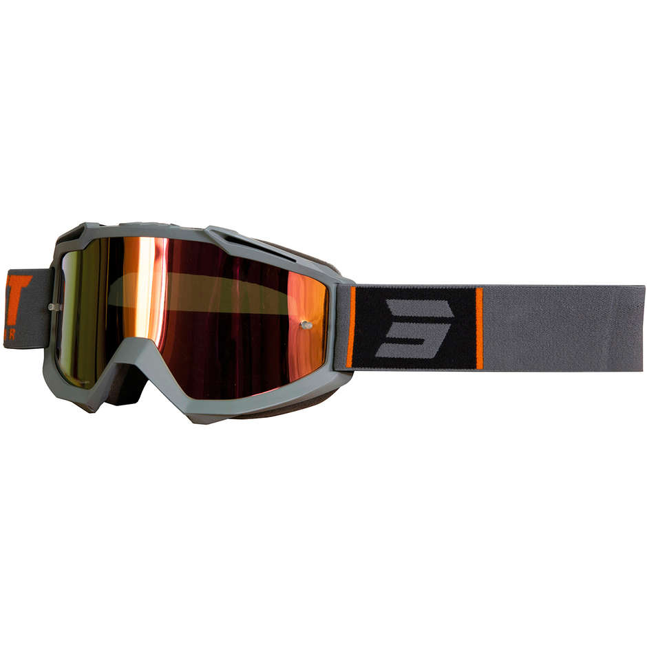Schuss IRIS Mode Grau Orange Motorrad Cross Enduro Brillenmaske