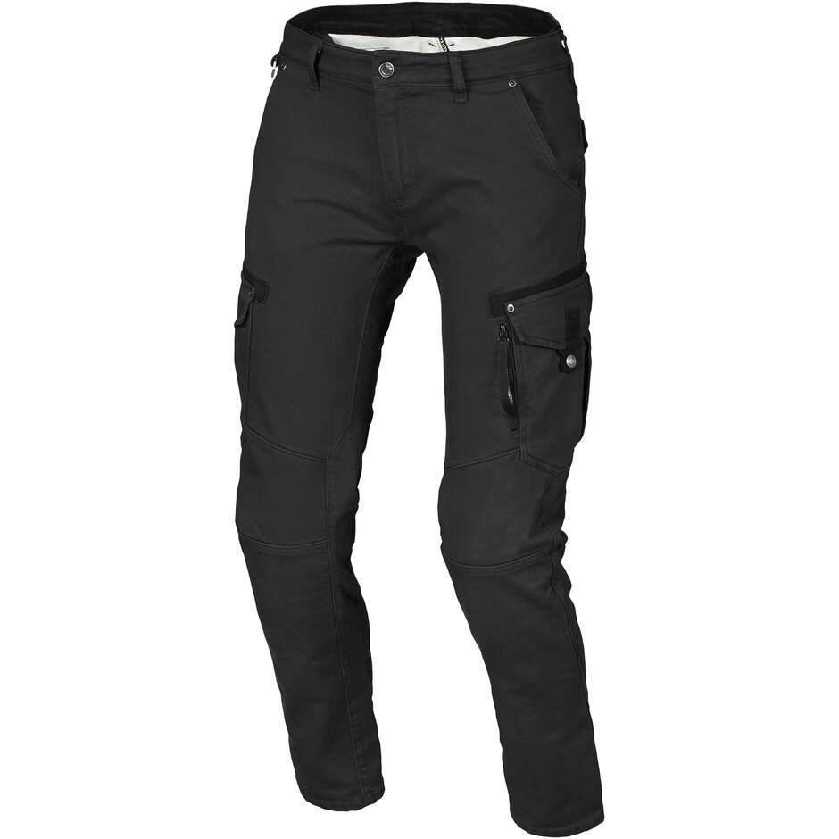 Schwarze Motorradjeans von Macna Takar – gekürzt