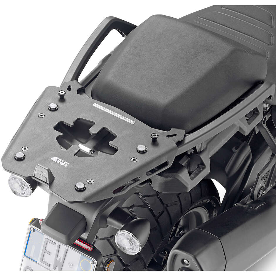 Schwarzer Aluminium-Gepäckträger für Givi Monokey Topcase SRA8400 für HARLEY DAVIDSON Pan America 1250 (21 > 24)