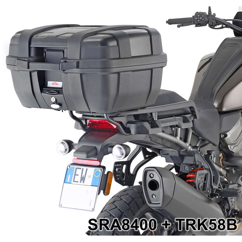 Schwarzer Aluminium-Gepäckträger für Givi Monokey Topcase SRA8400 für HARLEY DAVIDSON Pan America 1250 (21 > 24)