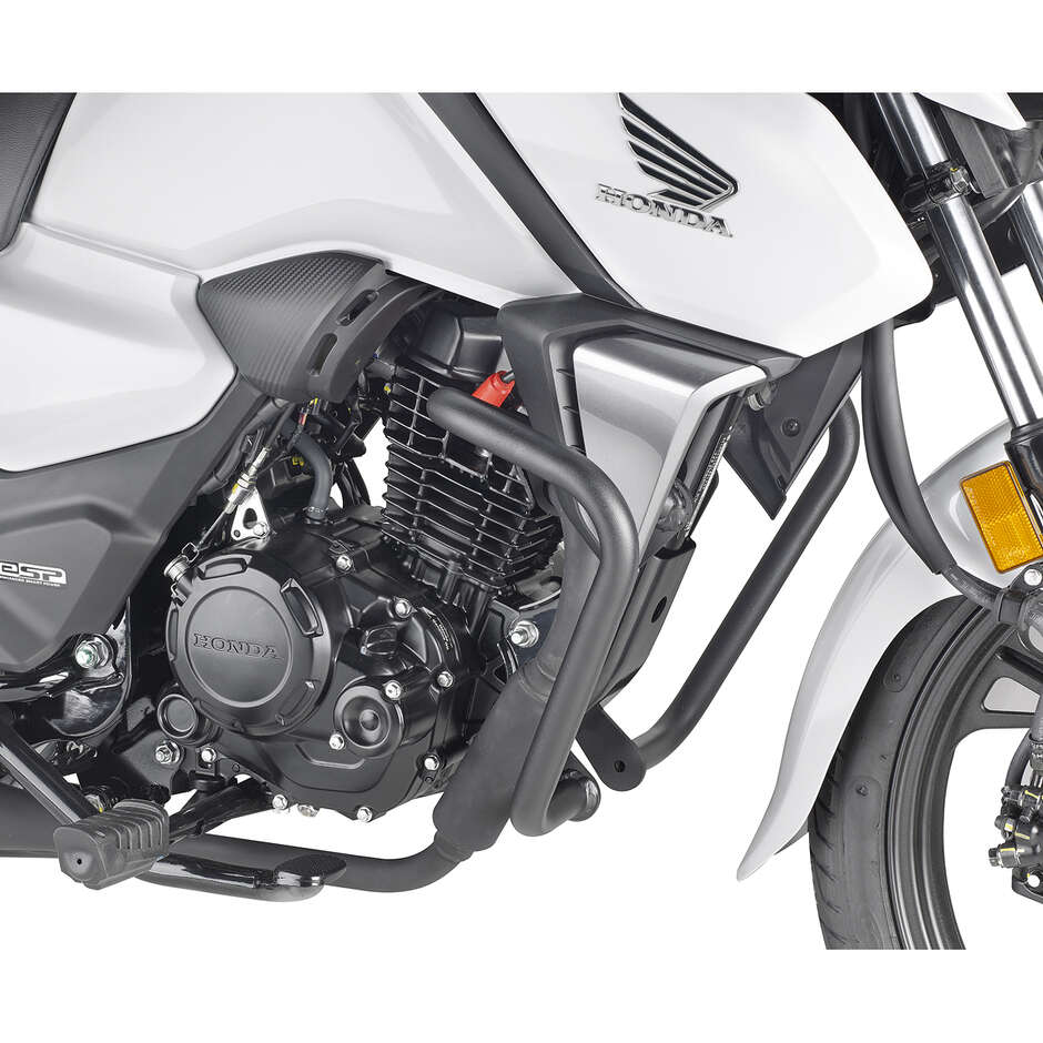 Schwarzer röhrenförmiger Motorschutz Integrierter Schieber Givi TN1184 Für HONDA CB 125 F (21 > 24)
