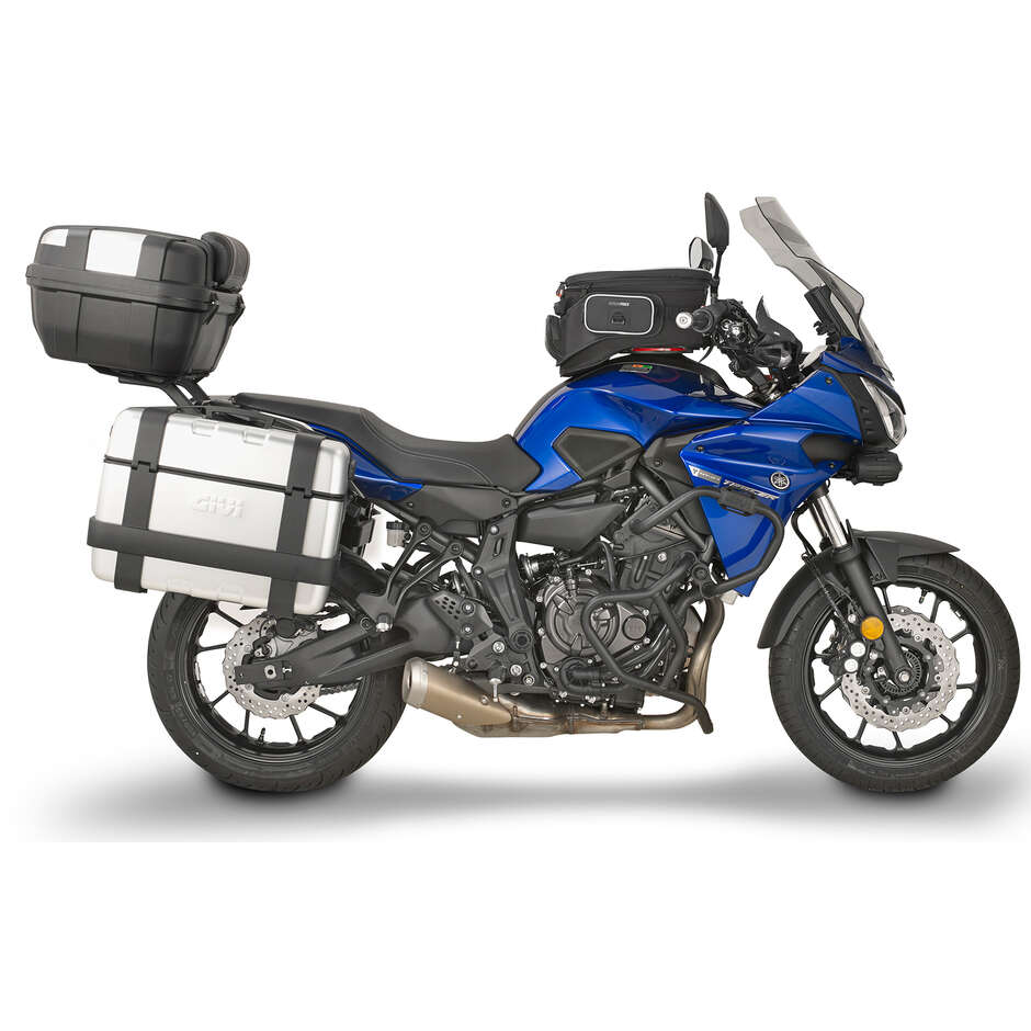 Schwarzer röhrenförmiger Motorschutz Integrierter Schieber Givi TN2130 Für Yamaha MT-07 (18 > 20); MT-07 Tracer (16 > 19)