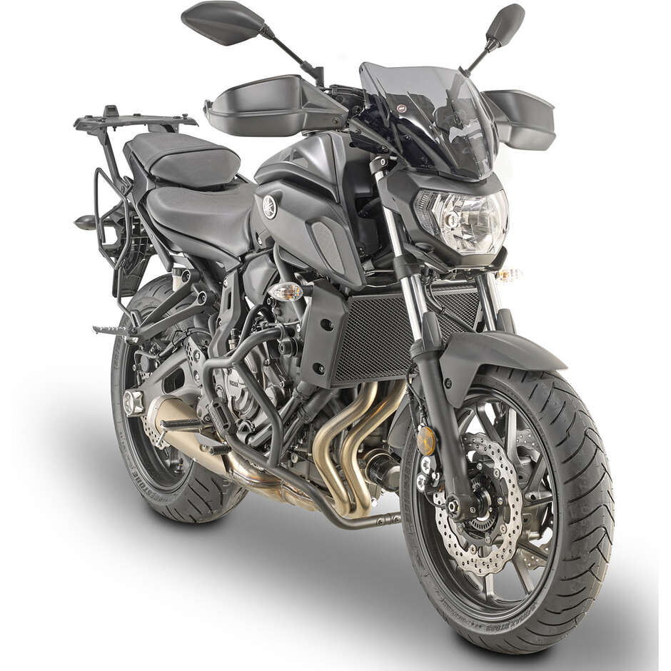 Schwarzer röhrenförmiger Motorschutz Integrierter Schieber Givi TN2130 Für Yamaha MT-07 (18 > 20); MT-07 Tracer (16 > 19)