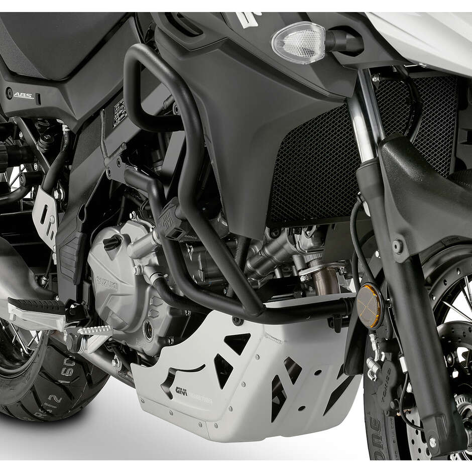 Schwarzer röhrenförmiger Motorschutz Integrierter Schieber Givi TN3101 Für Suzuki DL 650 V-Strom (11 > 24)