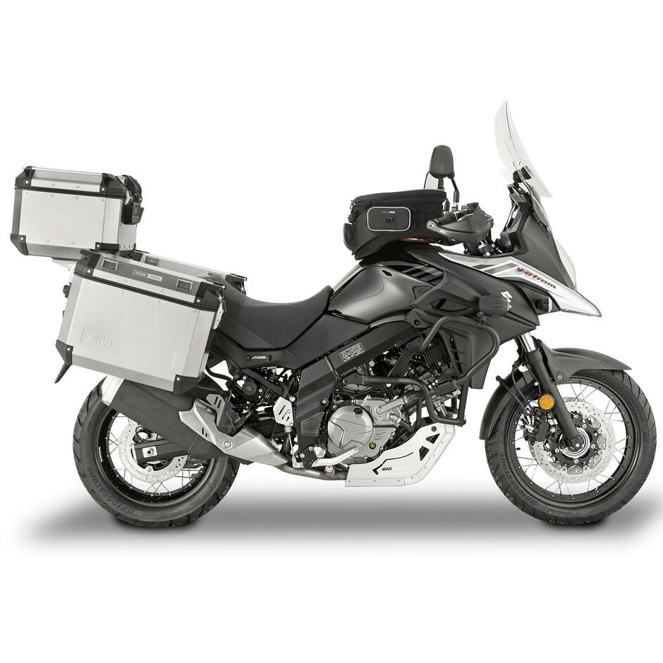 Schwarzer röhrenförmiger Motorschutz Integrierter Schieber Givi TN3101 Für Suzuki DL 650 V-Strom (11 > 24)