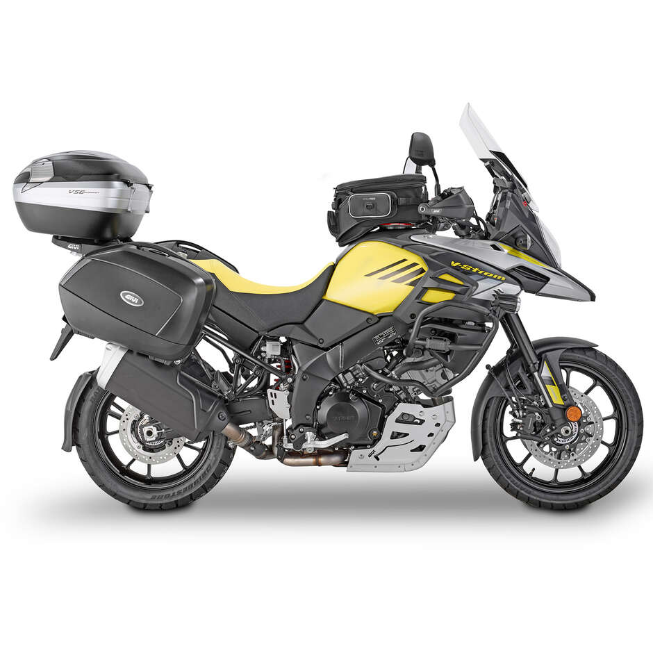 Schwarzer röhrenförmiger Motorschutz Integrierter Schieber Givi TN3105 Für Suzuki DL 1000 V-Strom (14 > 19)