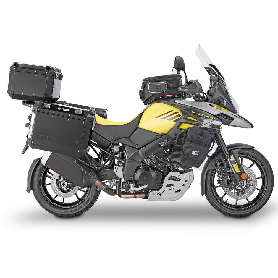 Schwarzer röhrenförmiger Motorschutz Integrierter Schieber Givi TN3105 Für Suzuki DL 1000 V-Strom (14 > 19)