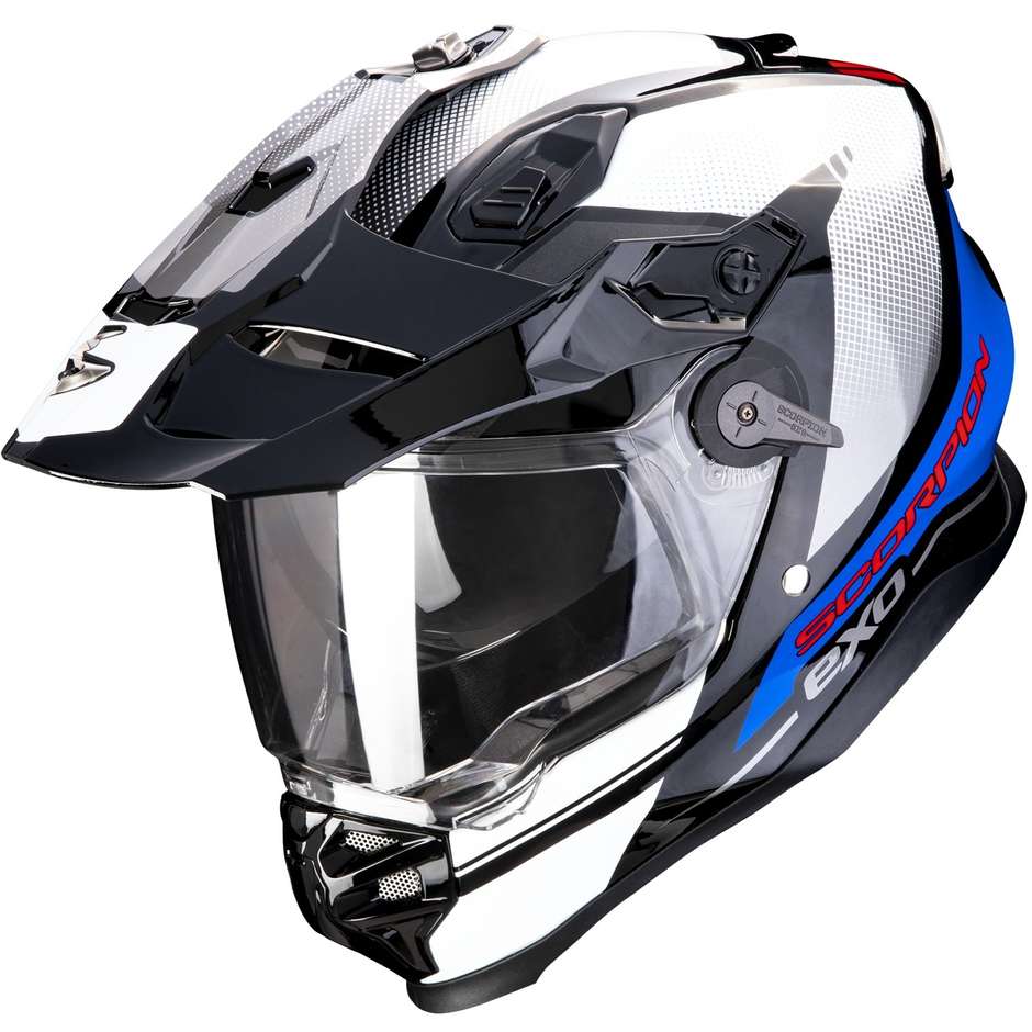 Scorpion ADF 9000 AIR TRAIL Integral Motorcycle Helmet Black Blue White