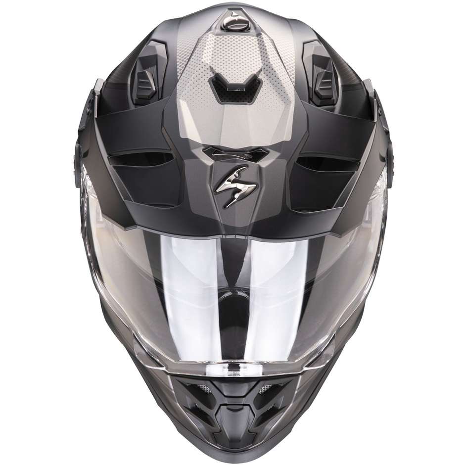 Scorpion ADF 9000 AIR TRAIL Integral Motorcycle Helmet Matt Black Silver