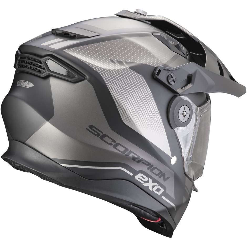 Scorpion ADF 9000 AIR TRAIL Integral Motorcycle Helmet Matt Black Silver