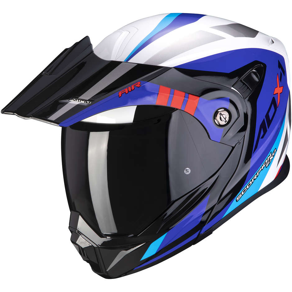 Scorpion ADX-1 FAR Adventure Motorcycle Helmet White Blue Red