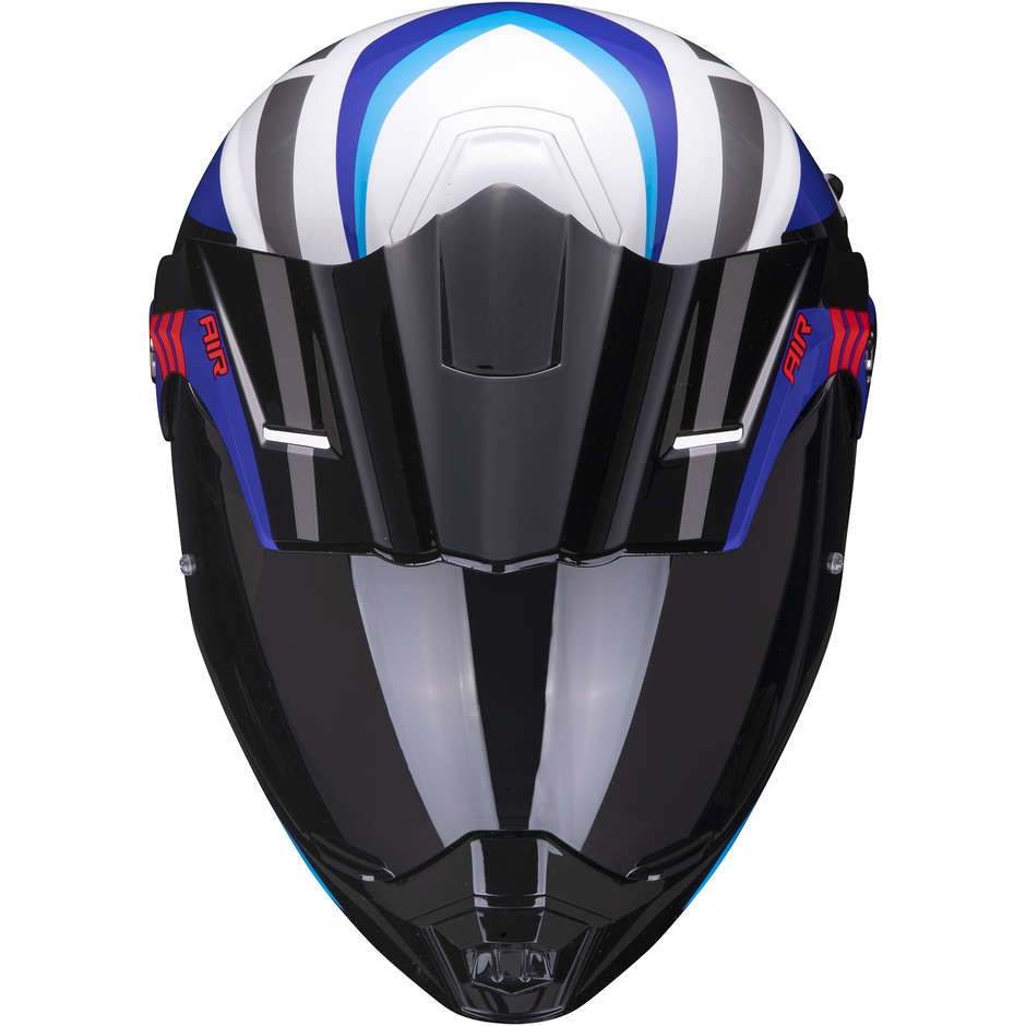 Scorpion ADX-1 FAR Adventure Motorradhelm Weiß Blau Rot