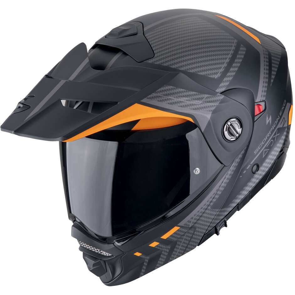Scorpion ADX 2 LEWIS Adventure P/J Modular Motorcycle Helmet Matt Black Orange