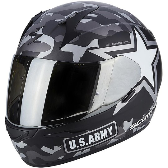 Scorpion Army Exo-390 Army Black Matt Silver Helmet