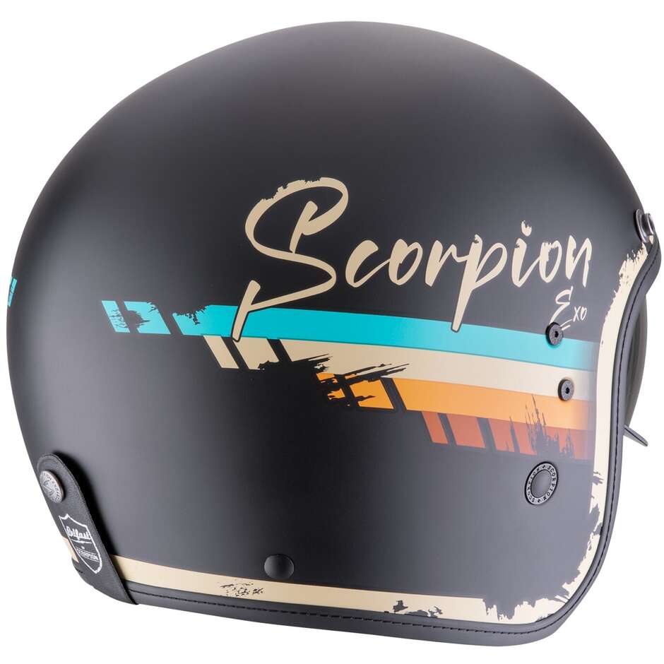 Scorpion BELFAST EVO ADONIS Custom Jet Motorcycle Helmet Matt Black Beige