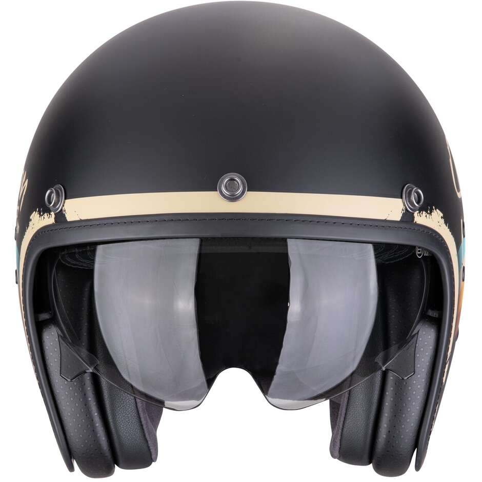 Scorpion BELFAST EVO ADONIS Custom Jet Motorcycle Helmet Matt Black Beige