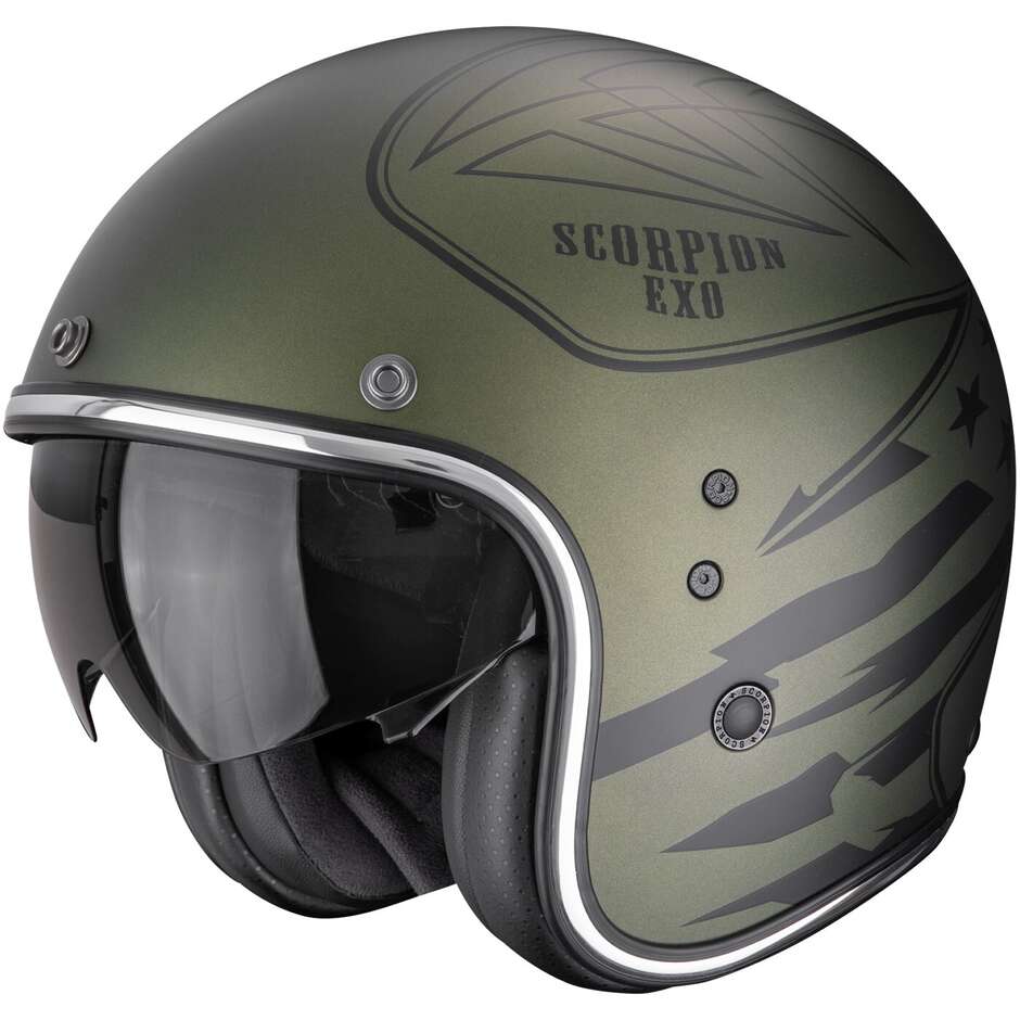 Scorpion BELFAST EVO DAWG Jet-Motorradhelm, Mattgrün