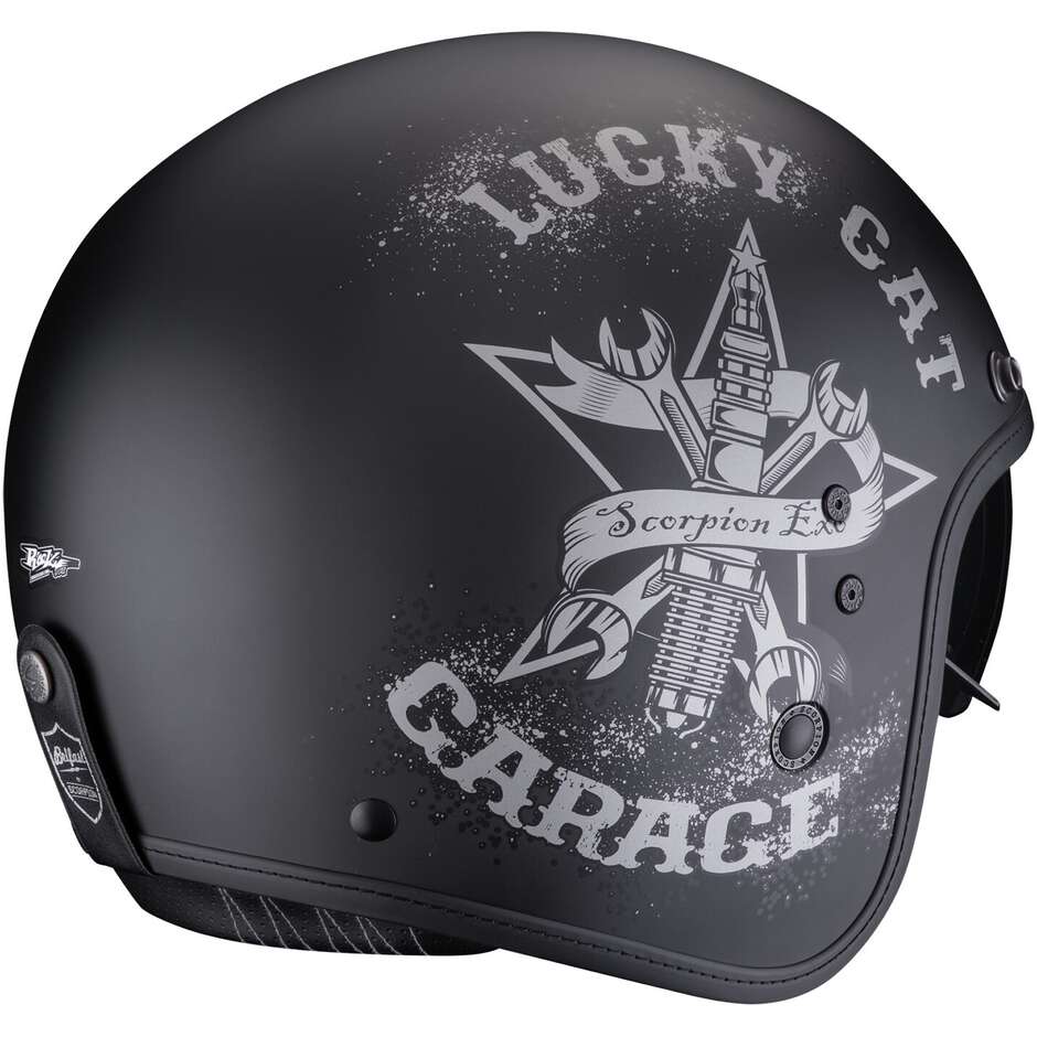 Scorpion BELFAST EVO HANGAR Jet Motorcycle Helmet Matte Black Silver