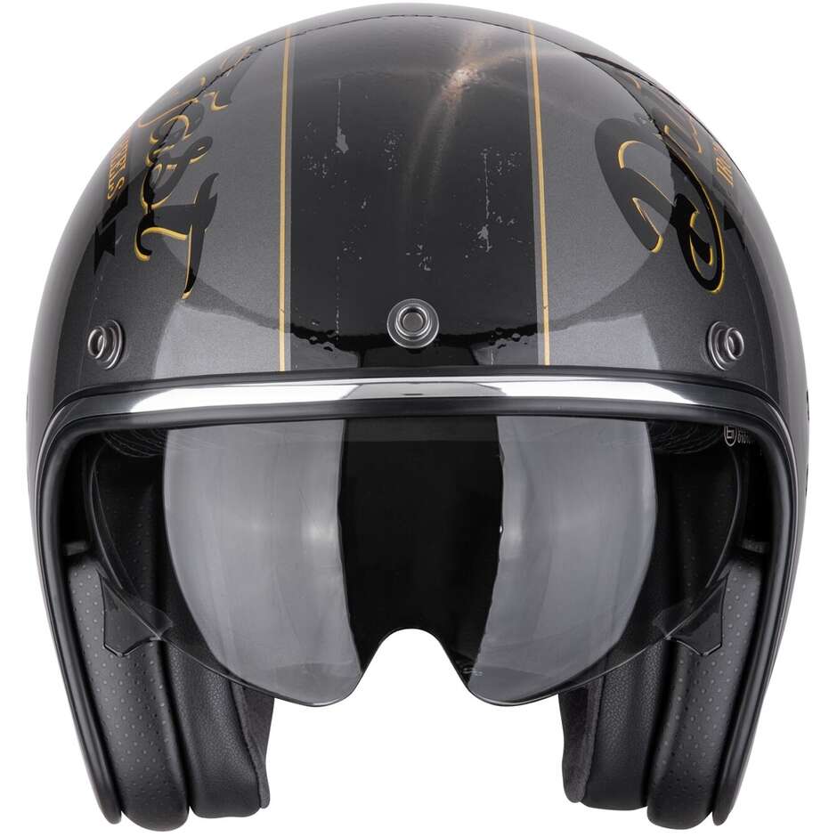 Scorpion Custom Jet Motorradhelm BELFAST EVO DRIVE FAST Silber Schwarz Gold