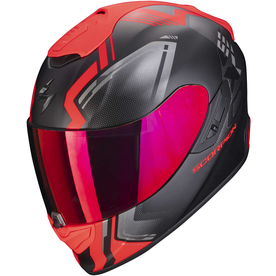Scorpion EXO-1400 AIR CORSA Integral Motorcycle Helmet Matte Black Red