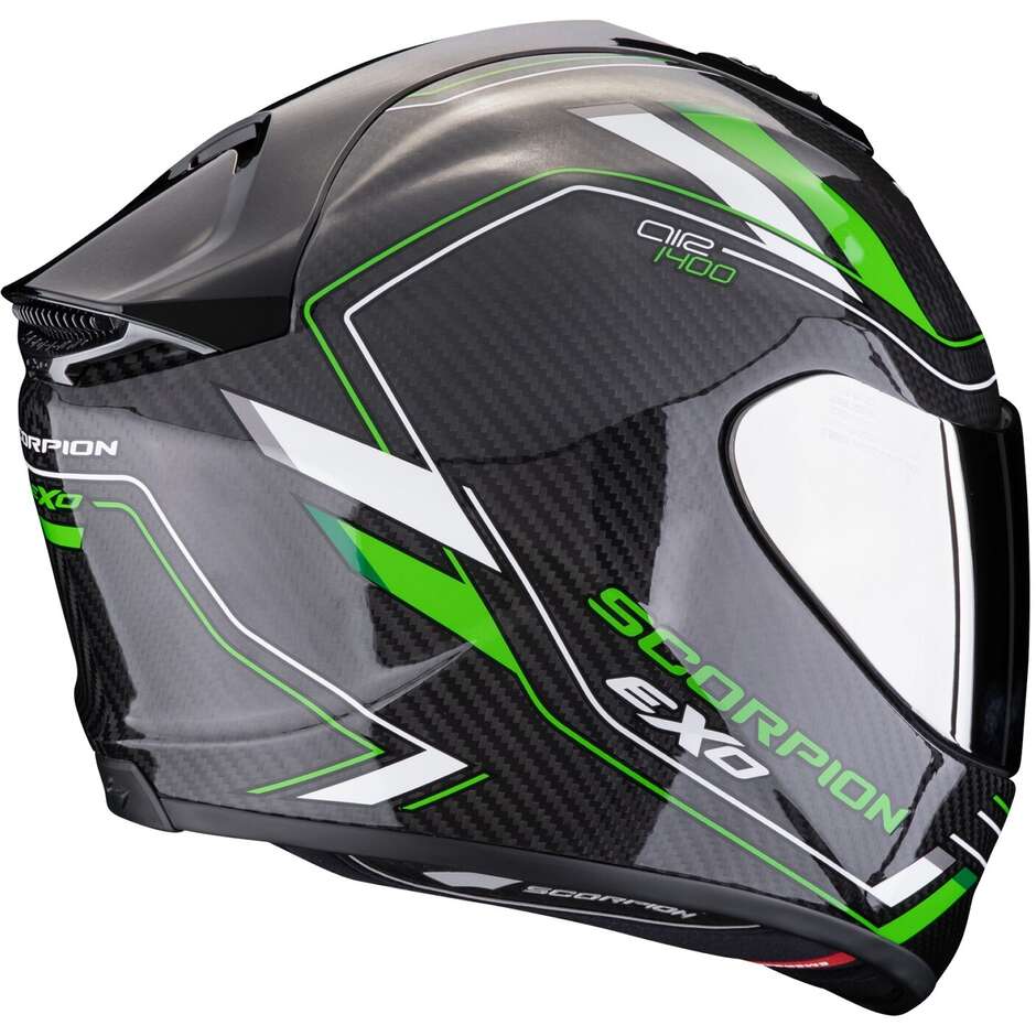 Scorpion EXO 1400 EVO 2 CARBON AIR MIRAGE Carbon Integral Motorcycle Helmet Black Green