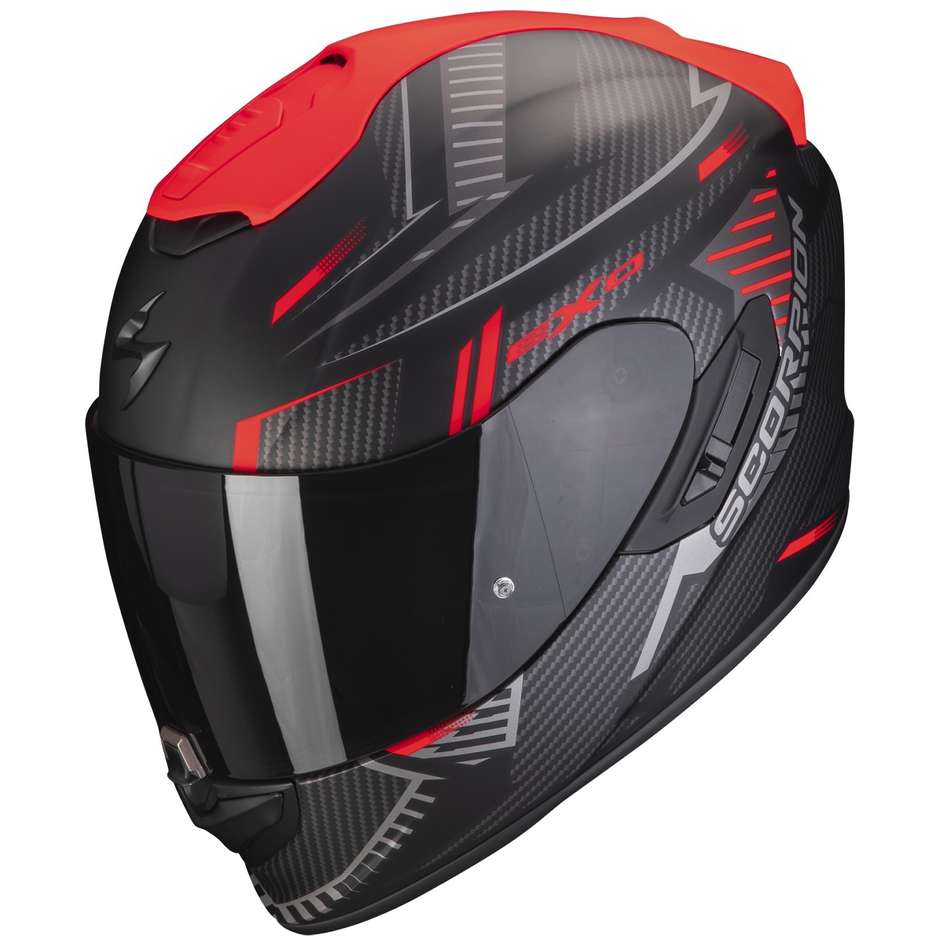 Scorpion EXO-1400 EVO AIR SHELL Integral Motorcycle Helmet Matt Black Red