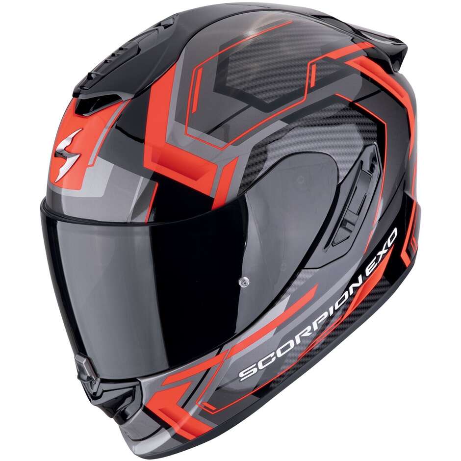 Scorpion EXO-1400 EVO II AIR LINART Full Face Fiber Motorcycle Helmet Black Red