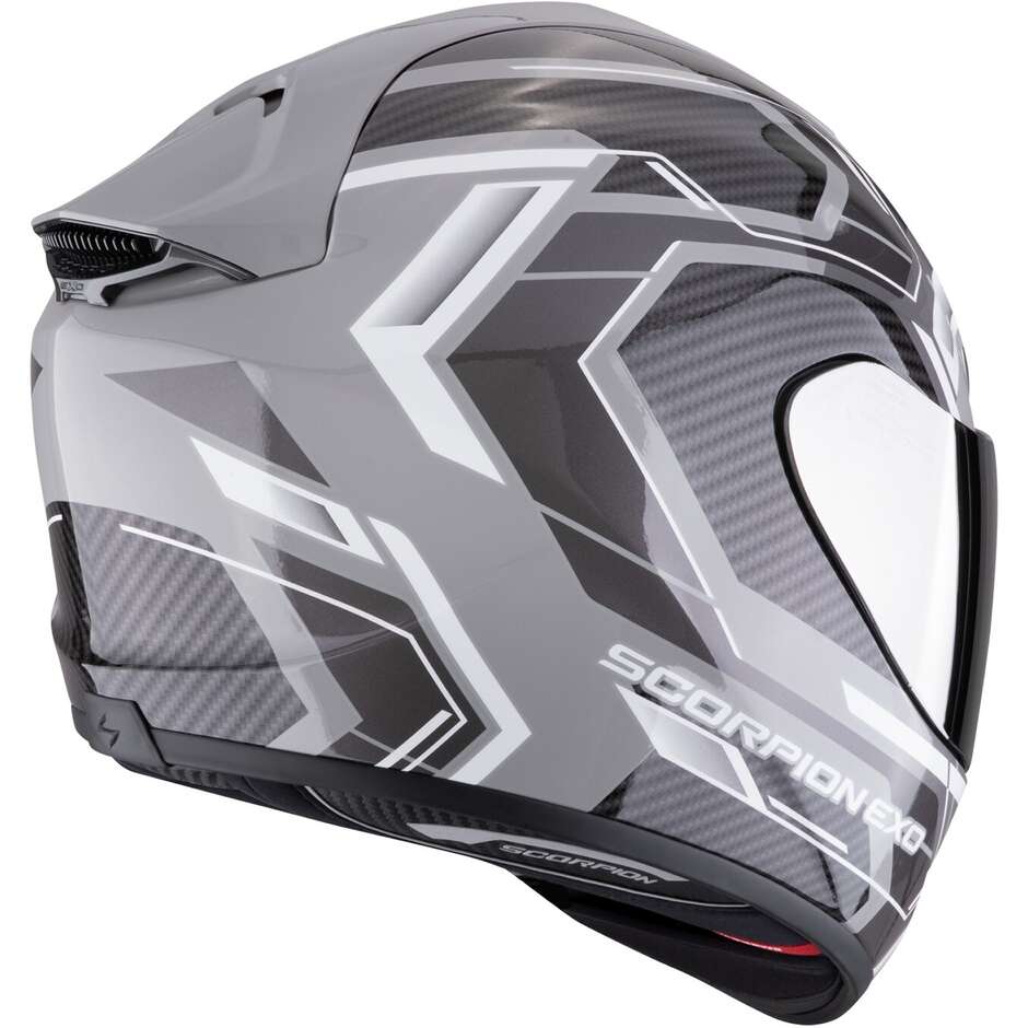 Scorpion EXO-1400 EVO II AIR LINART Full Face Fiber Motorcycle Helmet Grey White