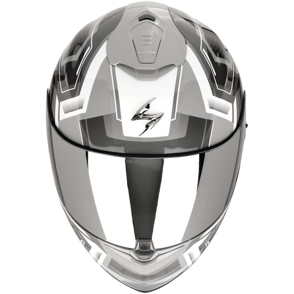 Scorpion EXO-1400 EVO II AIR LINART Full Face Fiber Motorcycle Helmet Grey White