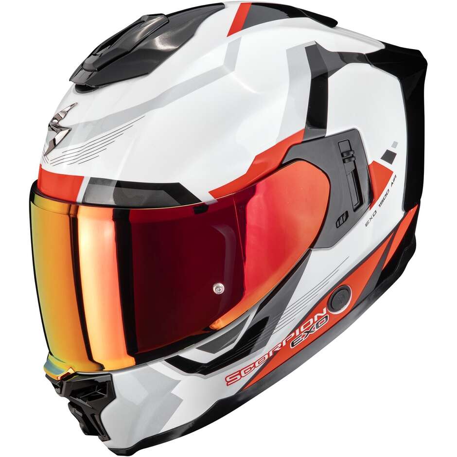 Scorpion EXO-1500 AIR ARENA Full Face Motorcycle Helmet White Red