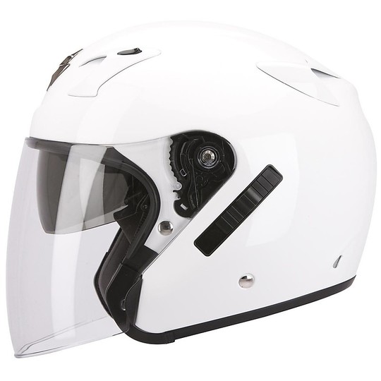 Scorpion Exo-220 White Solid Moto Jet Helmet