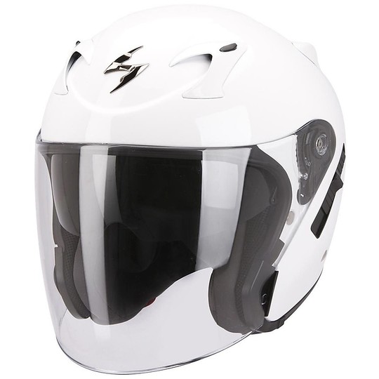 Scorpion Exo-220 White Solid Moto Jet Helmet