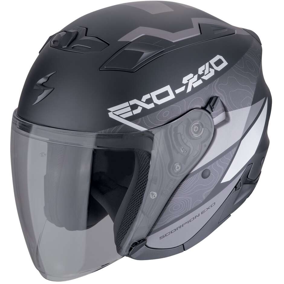 Scorpion EXO-230 BAND Jet Motorcycle Helmet Matt Black Silver