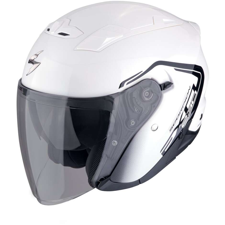 Scorpion EXO-230 CIT-E Jet Motorcycle Helmet White Black