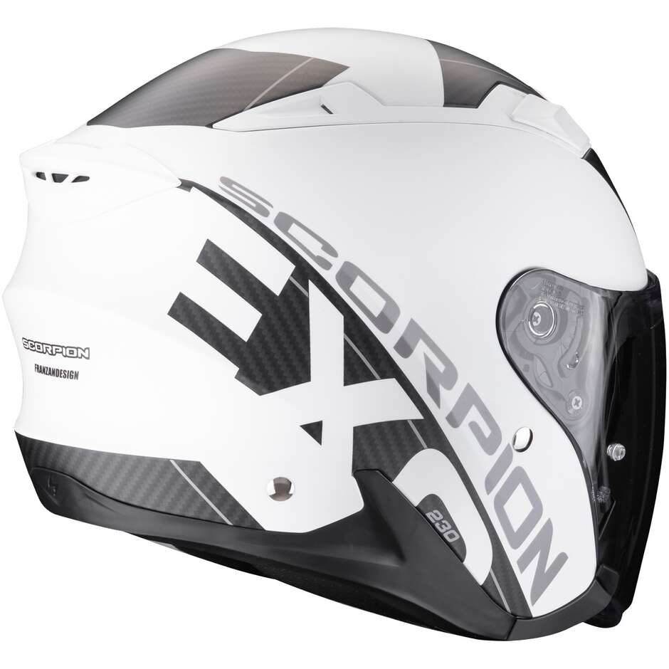 Scorpion EXO 230 QR Matt White Black Motorcycle Helmet