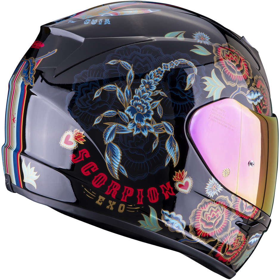 Scorpion EXO-390 CHICA II Integral Motorcycle Helmet Black Blue Red