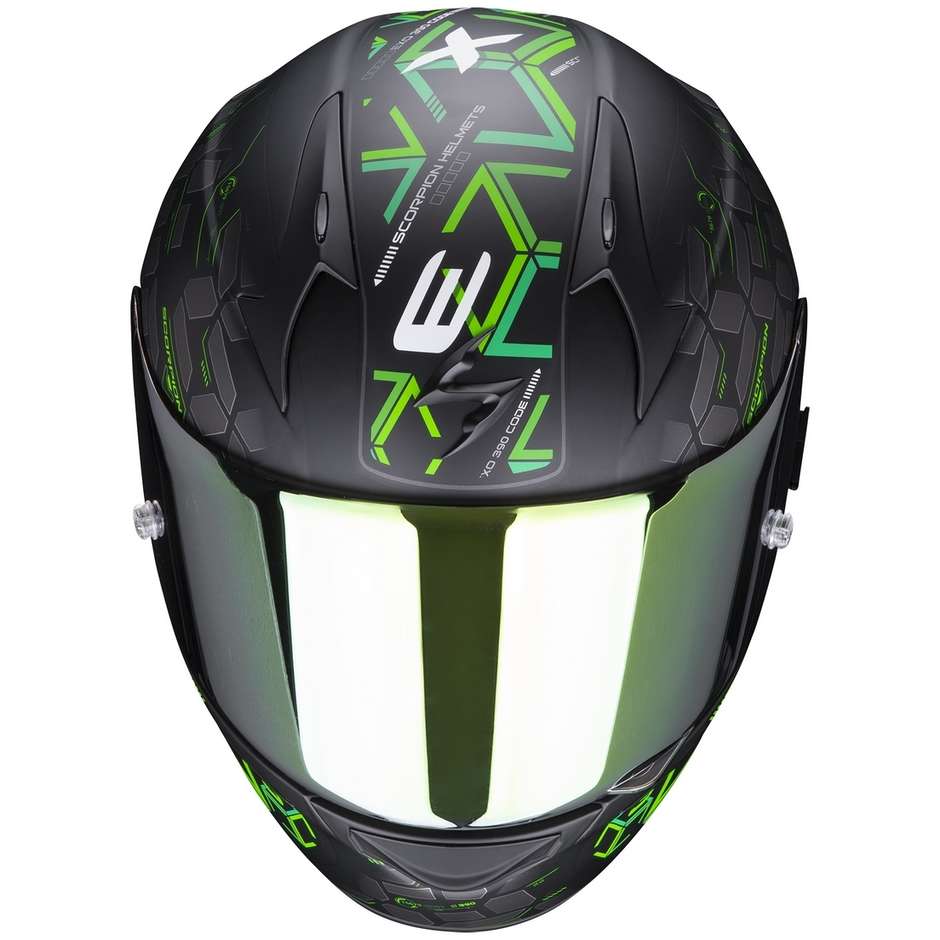 Scorpion EXO-390 CUBE Integral Motorcycle Helmet Matte Black Green