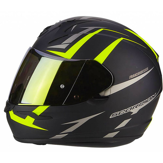 Scorpion Exo-390 Hawk Full Black Helmet Black Neon Yellow