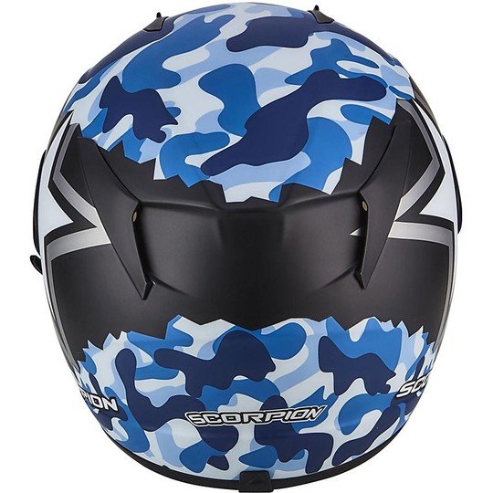 Scorpion Exo-390 Integral Moto Helmet Black Blue