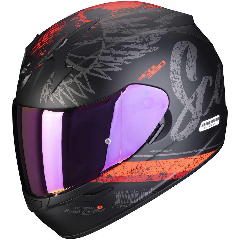 Scorpion EXO-390 Integral Motorcycle Helmet iGHOST Matt Black Silver