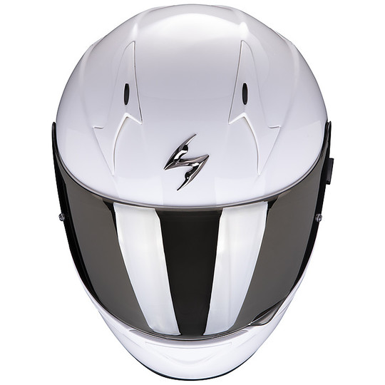 Scorpion Exo-390 Solid White Moto Helmet