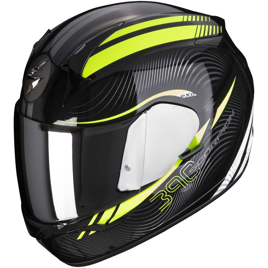 Scorpion EXO-390 STING Integral Motorcycle Helmet Black Yellow Fluo